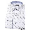 Bílá pánská slim fit košile s modrým vzorkem 125-0183