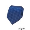 Modrá luxusní pánská kravata s bílým drobným vzorkem
