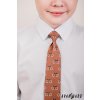 Hnědá dětská kravata na gumičku se vzorem Kolo (31 cm)