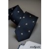 Tmavě modrá luxusní pánská kravata se vzorem – Buldog