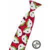 Červená bavlněná dětská kravata na gumičku s ledními medvědy (44 cm)