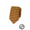 Okrově hnědá bavlněná luxusní pánská slim kravata se vzorem