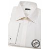 Pánská smetanová košile SLIM FIT, krytá léga, na manžetové knoflíčky 111-164