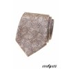 Béžová luxusní pánská kravata s hnědým vzorem