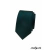 Tmavě zelená luxusní pánská slim kravata s modrým vzorkem