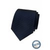 Tmavě modrá hedvábná pánská kravata s trojrozměrným vzorem a tečkami