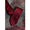 Vínová luxusní pánská slim kravata s vroubkovanou strukturou