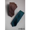 Modro-hnědá károvaná luxusní pánská slim kravata