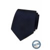 Tmavě modrá hedvábná pánská kravata s drobnými tečkami + krabička