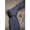 Tmavě modrá pánská kravata se vzorem – Kotva