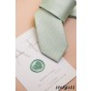 Světle zelená luxusní pánská slim kravata s tečkami