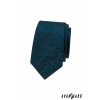 Petrolově zelená luxusní pánská slim kravata se vzorem