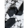 Černá luxusní pánská slim kravata s proužkovanou strukturou