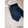 Tmavě modrá luxusní pánská slim kravata se vzorkem