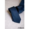 Tmavě modrá luxusní pánská slim kravata se vzorkem