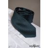 Velmi tmavě zelená luxusní pánská kravata s bílým vzorem