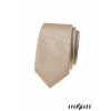 Béžová luxusní pánská slim kravata se vzorkem stejné barvy