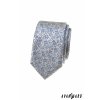 Pánská luxusní slim kravata s modrým květovaným vzorem