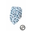 Bílá bavlněná luxusní slim kravata s květy