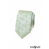Světle zelená luxusní pánská slim kravata s květovaným vzorem