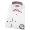 Bílá bavlněná pánská košile s červenými knoflíčky 520-0112