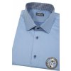 Světle modrá bavlněná pánská slim fit košile s krátkým rukávem