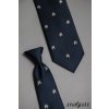 Tmavě modrá dětská kravata na gumičku se vzorem – Buldog