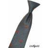 Šedá dětská kravata na gumičku se vzorem – liška