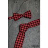 Červená károvaná pánská slim kravata