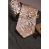 Béžová luxusní pánská kravata se světlým vzorem