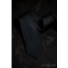 Černá hedvábná pánská kravata s proužkovanou strukturou