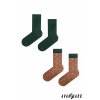 Zeleno-béžová sada kvalitních pánských ponožek