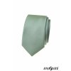 Eukalyptově zelená luxusní pánská slim kravata s pruhovanou strukturou
