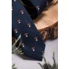 Tmavě modrá luxusní pánská slim kravata – Pes
