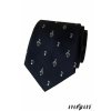 Tmavě modrá luxusní pánská kravata se vzorem – Noty