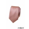 Pudrová luxusní pánská slim kravata s pruhovanou strukturou