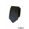 Velmi tmavě šedá luxusní pánská slim kravata se vzorovanou strukturou
