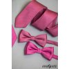 Růžová luxusní pánská slim kravata s pruhovanou strukturou