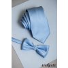 Světle modrá luxusní pánská kravata s proužkovanou strukturou