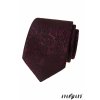 Tmavě vínová luxusní pánská kravata se vzorem + kapesníček do saka
