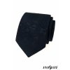 Velmi tmavě modrá luxusní pánská kravata se vzorem + kapesníček do saka