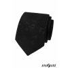 Černá luxusní pánská kravata s nenápadným vzorem + kapesníček do saka