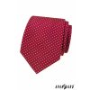 Červená luxusní pánská slim kravata s puntíky
