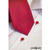 Červená luxusní pánská slim kravata s puntíky