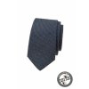 Džínově modrá bavlněná luxusní pánská slim kravata