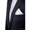 Bílá luxusní pánská kravata s pruhy + kapesníček do saka