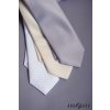 Světle šedá luxusní pánská kravata + kapesníček do saka