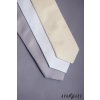 Smetanová luxusní pánská kravata + kapesníček do saka