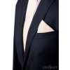 Smetanová luxusní pánská kravata se vzorem + kapesníček do saka