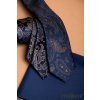 Tmavě modrá luxusní pánská kravata s béžovým vzorem Paisley